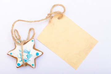 christmas cookie with blank card