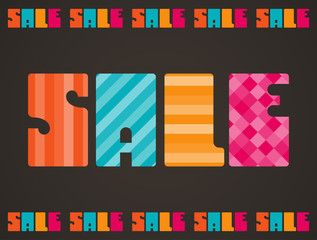 Sale poster background in flat design style.