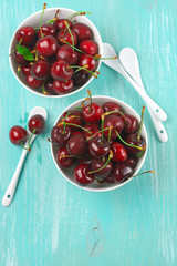 Cherries in bowls