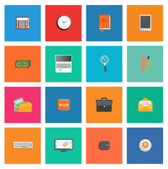 Set of various financial service items