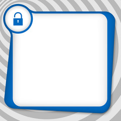 blue box for entering text with padlock