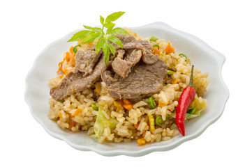 Fried rice with beef