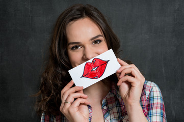 Funny Woman With Lips Sign