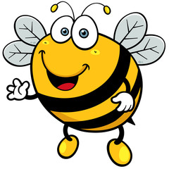 Vector illustration of Cartoon Bee