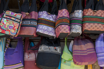 Bags on the street market in Greece