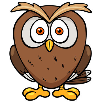 Vector illustration of Cartoon owl