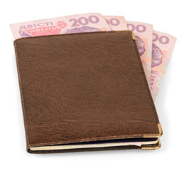 Wallet with Ukrainian banknotes