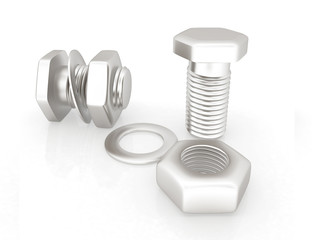 stainless steel bolts with a nuts and washers