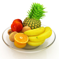 Citrus in a glass dish