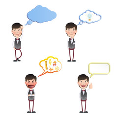 Set of businessman with different expressions