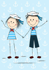 Funny sailor kids for Your design