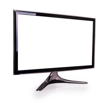 Computer display with blank white screen