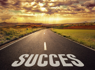 Concept of the road to success and better future.