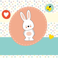 cute bunny, greeting card