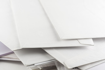 Stack of envelopes close up