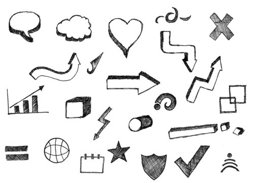 Set of hand-painted icons