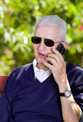 Old man with cellphone