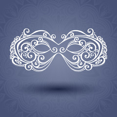 Beautiful Masquerade Mask (Vector) on Ornate Background