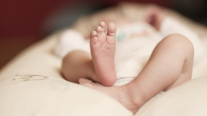 Baby feet with soft background