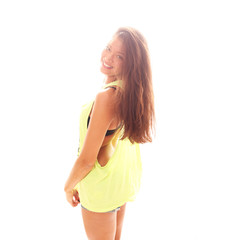 Asiatin in stylischem Outfit