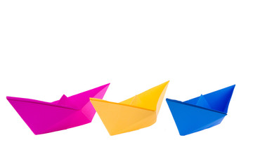 colorful paper boats