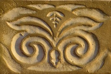 Decorative pattern on painted alabaster