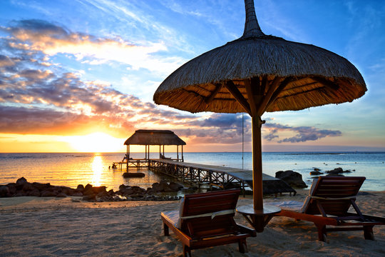 Mauritius Sunset  In Mauritius Island