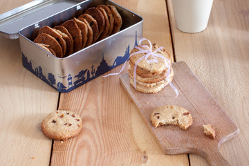 cookies on a wooden table
