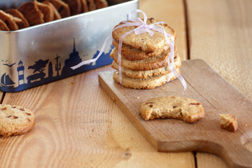 Fototapeta na wymiar cookies on a wooden table