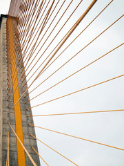 Fototapeta premium The Rama 8 Bridge at daytime in Bangkok, Thailand
