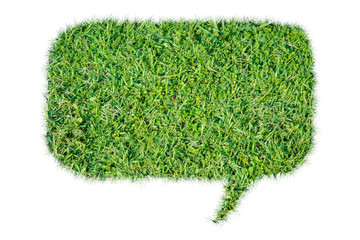 Abstract green grass bubble talk isolate