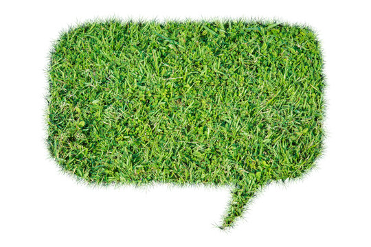 Abstract green grass bubble talk isolate - Powered by Adobe