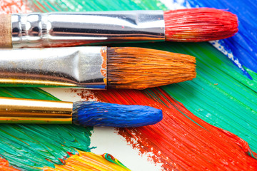 Fototapeta premium Paints and brushes