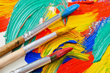 Obraz premium Paints and brushes