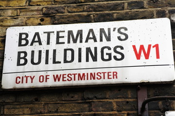 bateman's buildings street sign