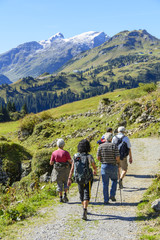 Fototapeta premium Wandergruppe im Hochgebirge