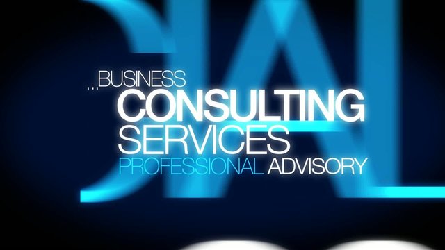 Consulting services professional advisory words tag cloud