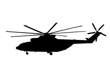 Naklejka na ściany i meble Silhouette of the helicopter.