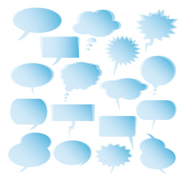 Text balloons. Collection of vector speech bubbles for comics.