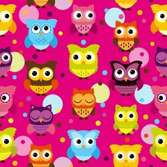 Fotobehang Seamless and Tileable Vector Owl Background Pattern © pinkpueblo