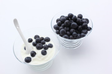 FRomage blanc et myrtilles