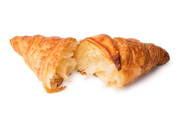 Fresh croissant isolated on white background