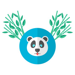 panda and bamboo in flat style