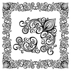 Decorative Abstract Frame, Ornament (Vector). Decorative Corner