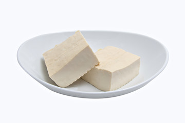 Tofu isolated on white