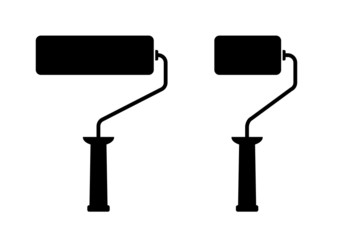 Paint roller on white background