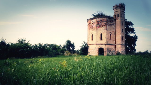 Castle Tower in Ecka village in Serbia 