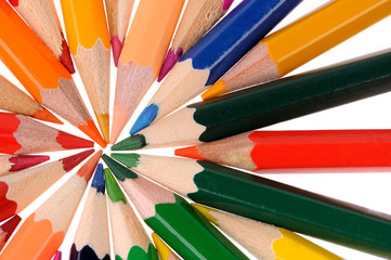 Naklejka premium multicolored pencils isolated on white background