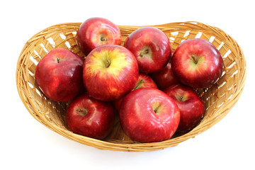 Basket full of ripe apples