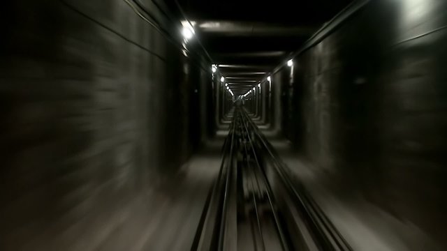 Movement in the single track underground tunnel